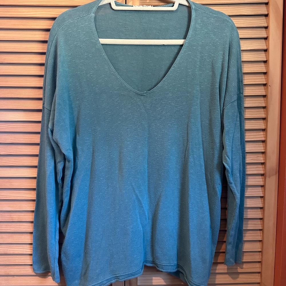 Made in Italy 🇮🇹 Teal V-Neck Sweater